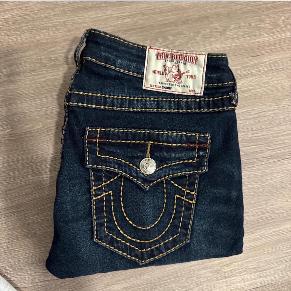 True Religion Women's Indigo Jeans with Contrast Stitching
